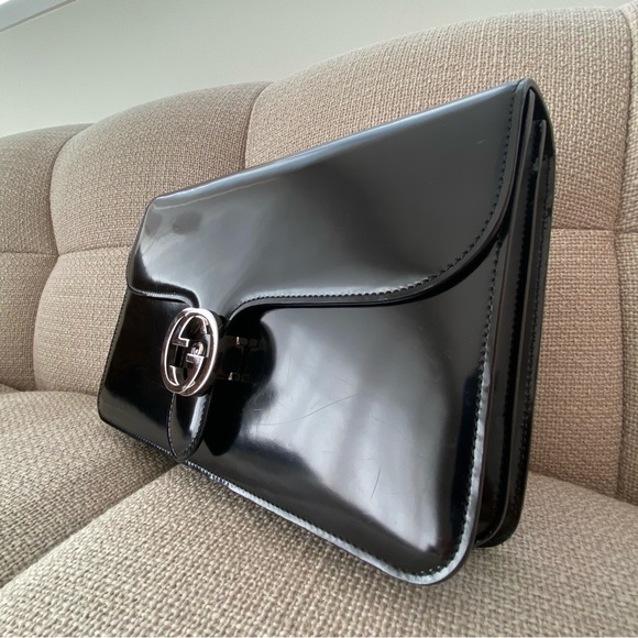 GUCCI GG Interlocking shoulder in black leather Medium size - Picture 12 of 15